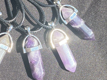 Load image into Gallery viewer, Amethyst Crystal Necklace (16 inch chain)