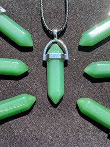 Aventurine Crystal Necklace (16 inch chain)