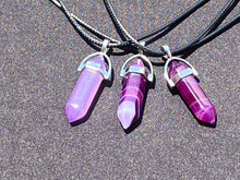 Load image into Gallery viewer, Purple Line Crystal Necklace (16 inch chain)