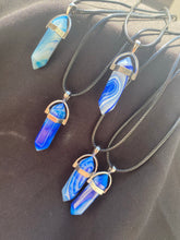 Load image into Gallery viewer, Blue Lace Agate Crystal Necklace (16 inch chain)