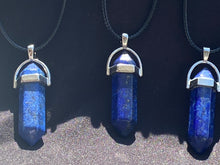 Load image into Gallery viewer, Lapis Lazuli Crystal Necklace (16 inch chain)