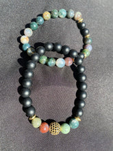 Load image into Gallery viewer, Matte Black Onyx Bracelet set