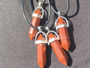 Red Jasper Crystal Necklace (16 inch chain)