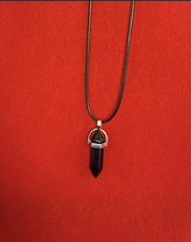 Load image into Gallery viewer, Black Onyx Crystal Necklace (16 inch chain)