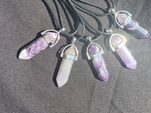 Load image into Gallery viewer, Amethyst Crystal Necklace (16 inch chain)