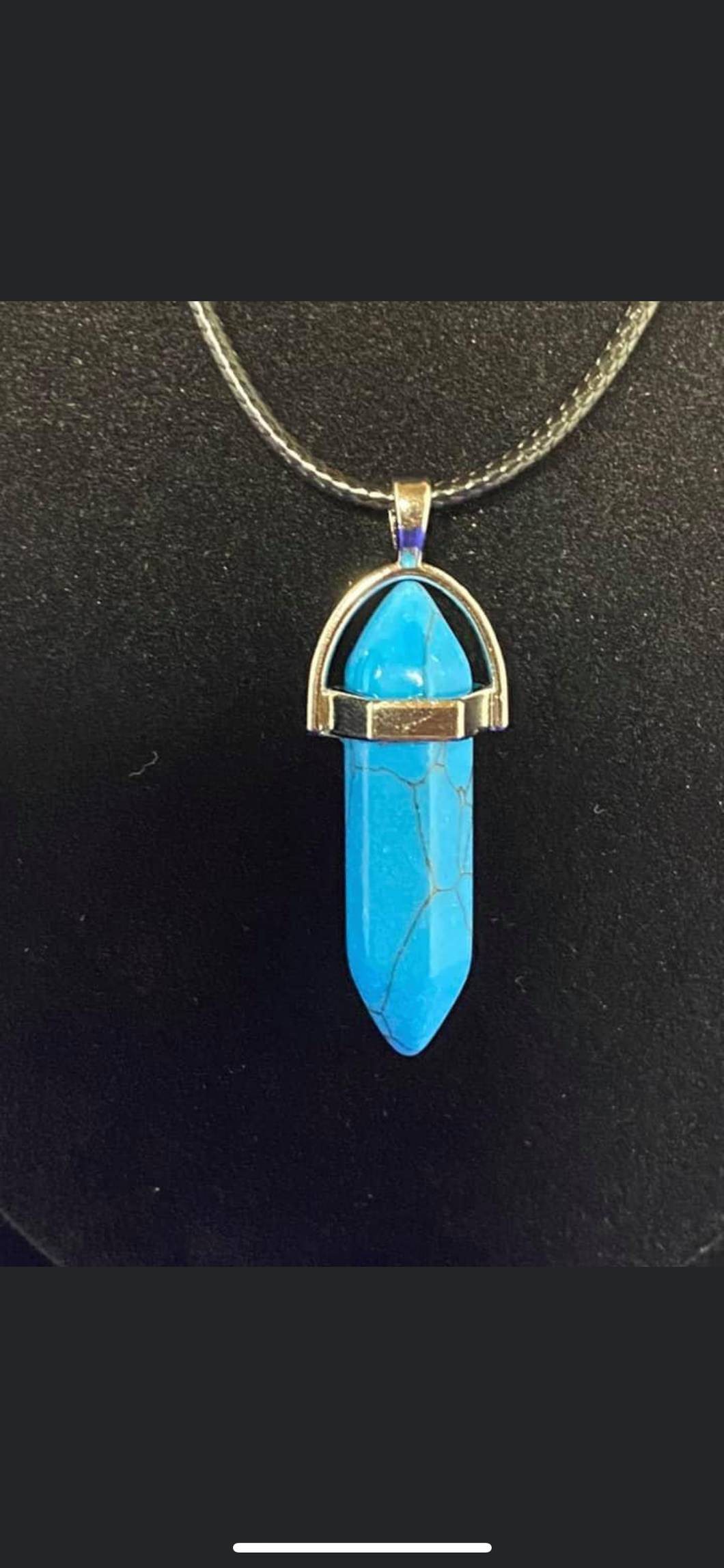 Turquoise Crystal Necklace (16 in chain)