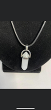 Load image into Gallery viewer, White Jade Crystal Necklace (16 inch chain)