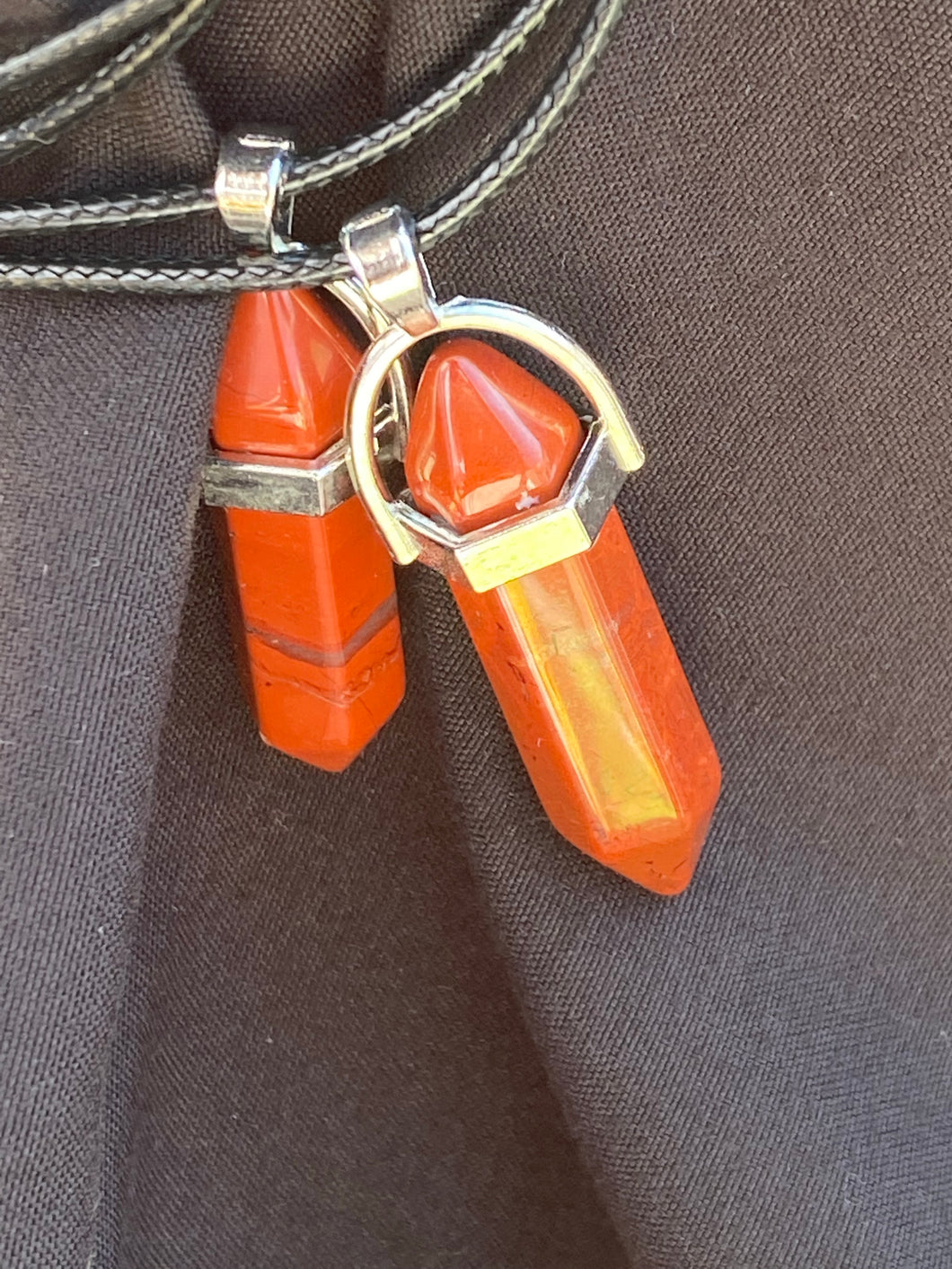 Red Jasper Crystal Necklace (16 inch chain)